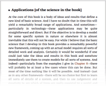 Applications [of the science in the book]
