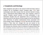 Complexity and theology