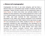 History [of cryptography]