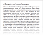 [Computer and human] languages