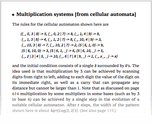 Multiplication systems [from cellular automata]