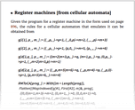 Register machines [from cellular automata]