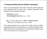 Turing machines [from cellular automata]