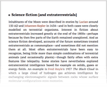 Science fiction [and extraterrestrials]
