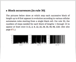 Block occurrences [in rule 30]