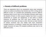 Density of difficult problems