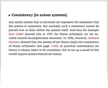 Consistency [in axiom systems]