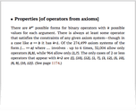 Properties [of operators from axioms]