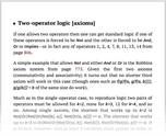 Two-operator logic [axioms]