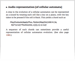 Audio representation [of cellular automata]