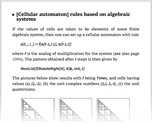 [Cellular automaton] rules based on algebraic systems