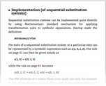 Implementation [of sequential substitution systems]