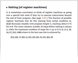 Halting [of register machines]