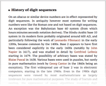 History of digit sequences