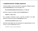 Implementation of digit sequences