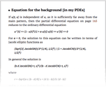 Equation for the background [in my PDEs]