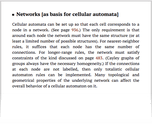 Networks [as basis for cellular automata]
