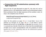 Connection [of 2D substitution systems] with digit sequences