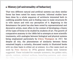 History [of universality of behavior]