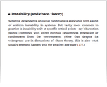 Instability [and chaos theory]