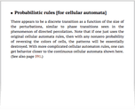 Probabilistic rules [for cellular automata]