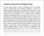 History [of theories of biological form]