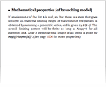 Mathematical properties [of branching model]