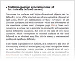 Multidimensional generalizations [of intrinsically defined curves]