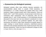 Symmetries [in biological systems]
