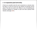 1/n expansion [and networks]