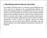 Identifying subnetworks [in networks]