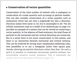 Conservation of vector quantities