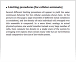 Limiting procedures [for cellular automata]