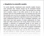 Simplicity in scientific models