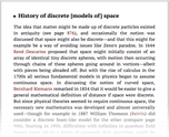 History of discrete [models of] space