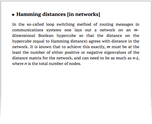 Hamming distances [in networks]