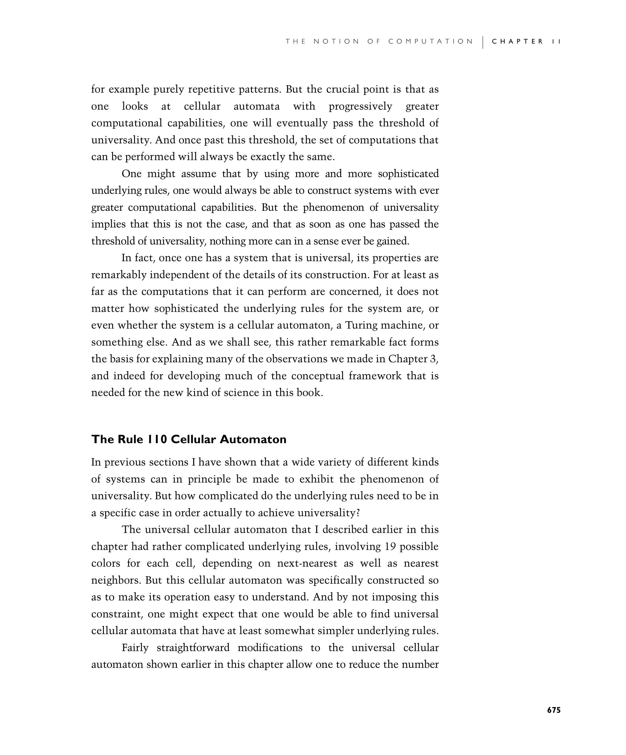 Page 675: The Rule 110 Cellular Automaton