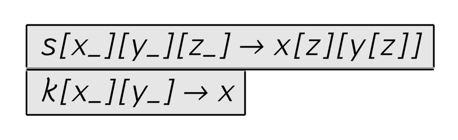 Rules for symbolic systems known as combinators